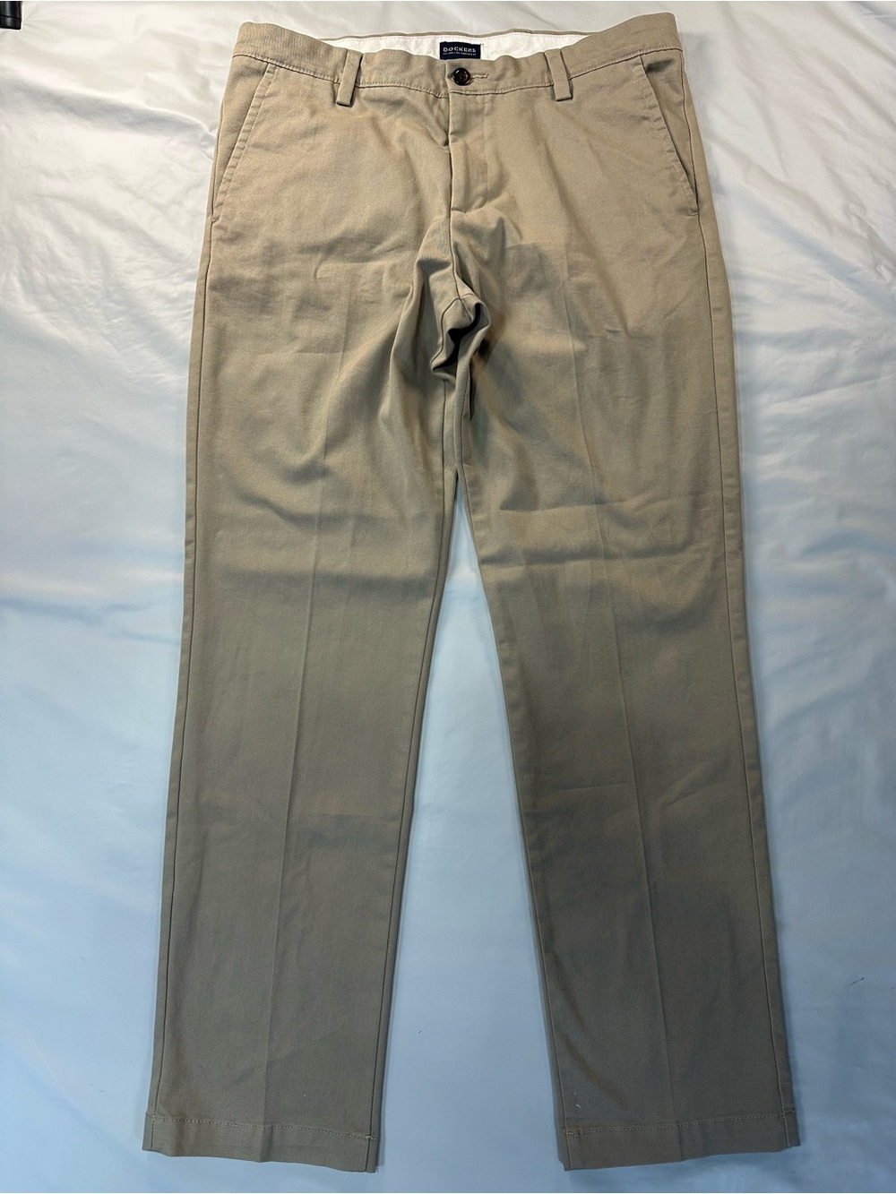 Dockers Men’s Khaki Chinos - Light Tan 34x32 Slim Fit
